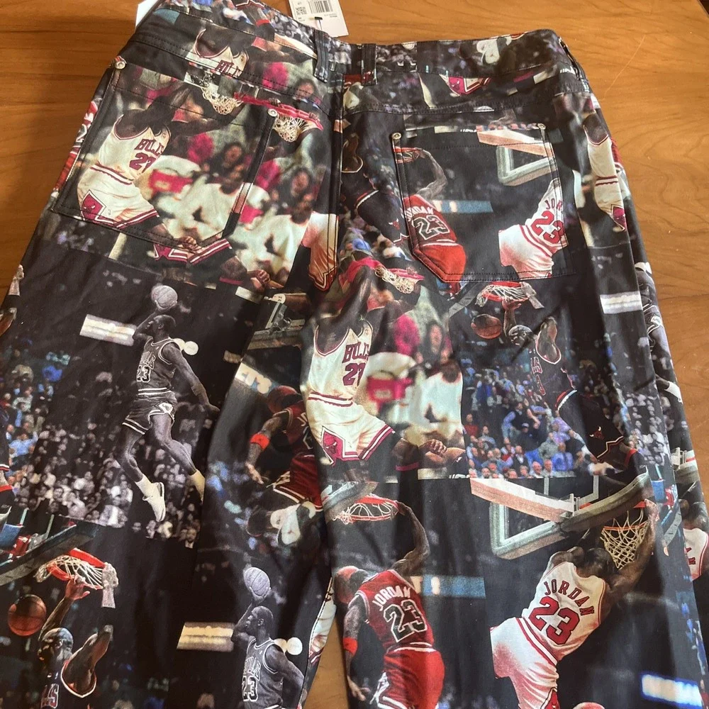 Jordan Jumpman Men's Multicolor All-Over Basketball Print Pants 36 Cotton